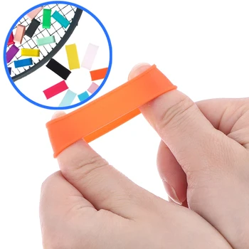 New 4Pcs Silicone Tennis Racket Grip Rings Rubber Sweat-Absorbing Bands Elastic Handle Closure Stretchable Tennis Accessories