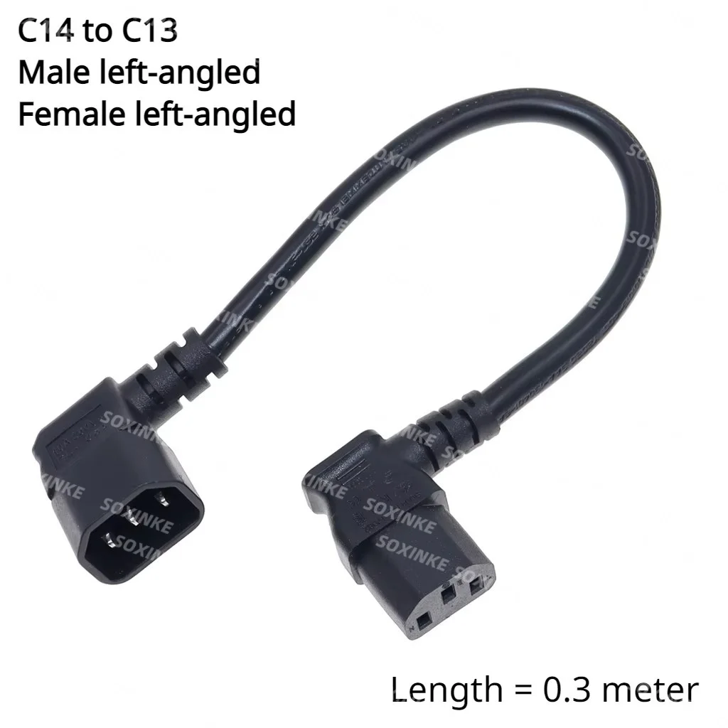 Angled IEC Power Adapter Extension Cable