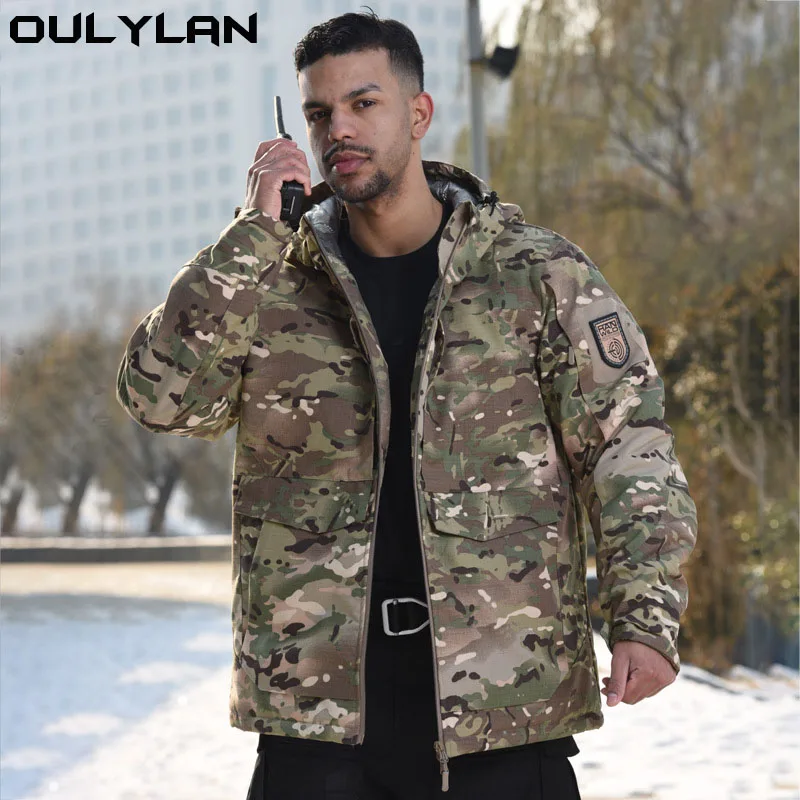 

OULYLAN New Camouflage Overcoat Men Tactical Jacket Outdoor Assault Suit Men's Hiking Brand Warm Windbreaker Coat