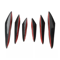 Universal Car Bumper Lip Protector Set - Black Carbon Fiber Spoiler Guards (Black)