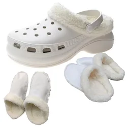 1 Pair Winter Warm Shoe Cover Inserts Replacement Fur Insoles Shoes Clogs Soft Thickened Shoes Liners Plush Cover Accessories