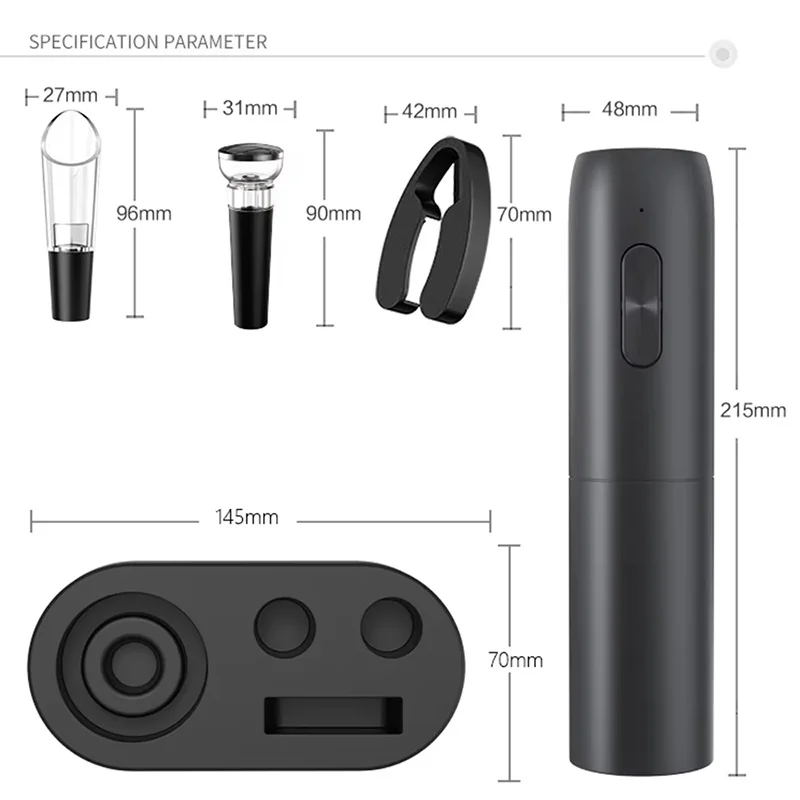 Xiaomi Electric Wine Bottle Opener 5 in 1 Automatic Wine Bottle Opener for Wine Lovers Gift Home Kitchen Party Bar Wedding - Image 5