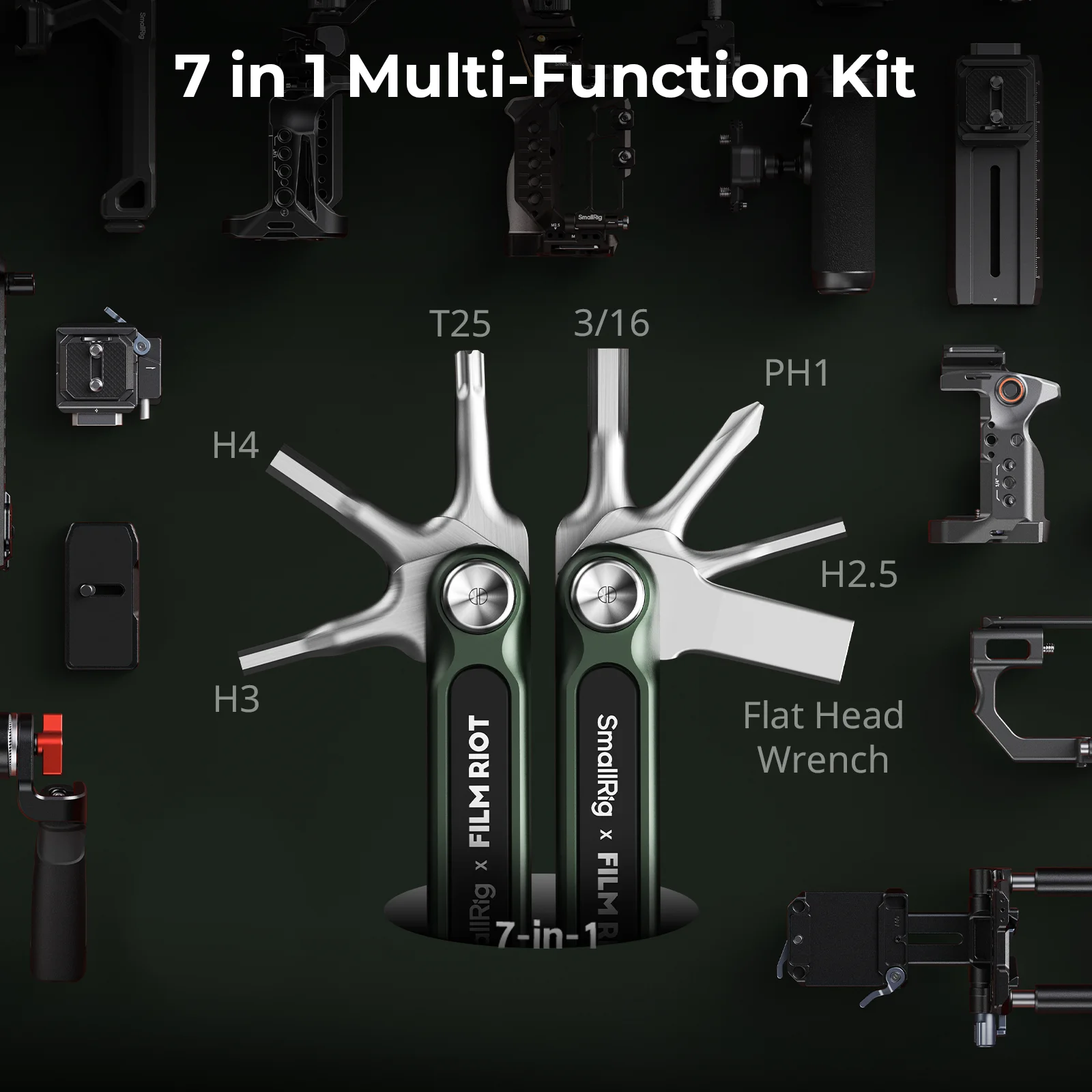 SmallRig Foldable Screwdriver Kit FILM RIOT 7-in-1 Folding Wrench Set Multiple Angle Positioning Metal Universal Kit 4812 screwdriver kit