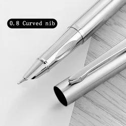 Elegant Curved Nib Metal Fountain Pen (0.8 curved nib)