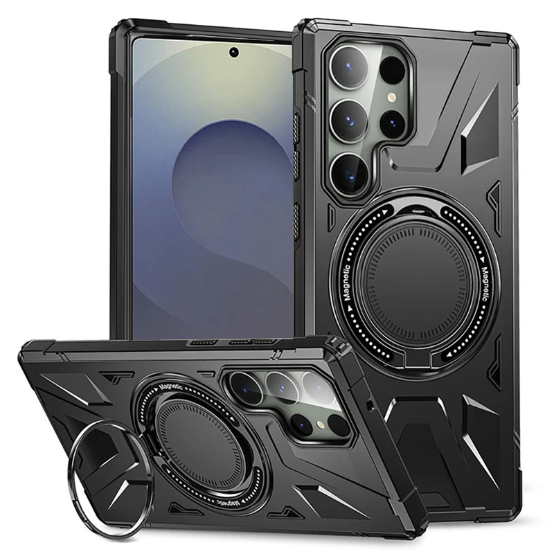 Ring Holder Phone Cases For Samsung Galaxy S26 S25 S24 S23 Ultra Plus FE Case Wireless Charging Armor Magnetic_voghion.com