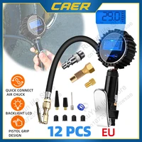 Digital Tire Pressure Gauge with Inflator 3-250 PSI Heavy Duty Air Compressor with Hose and Quick Connect Coupler Accessories 1