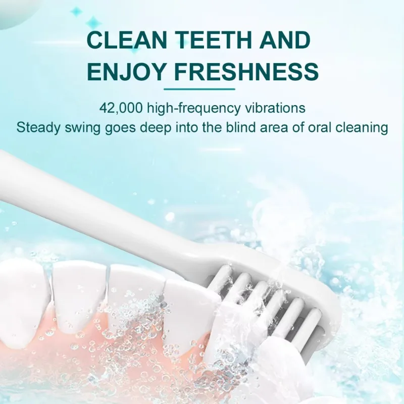 소닉 전동 칫솔 2개 헤드 5가지 모드 부드러운 칫솔모 치아 미백 타입-C 충전 IPX7 방수 여행용 가정용