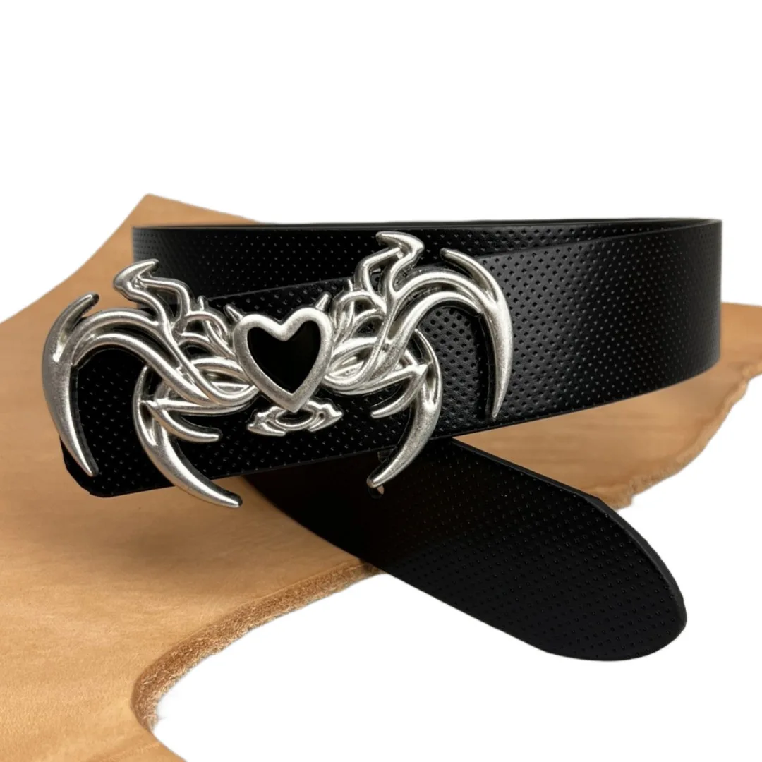 New punk style personalized embossed love versatile Gothic men's casual accessories belt