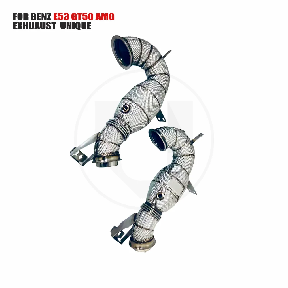 

UNIQUE Exhaust Manifold Downpipe for Mercedes-Benz E53 GT50 AMG Car Accessories With Catalytic converter Header Without cat pipe