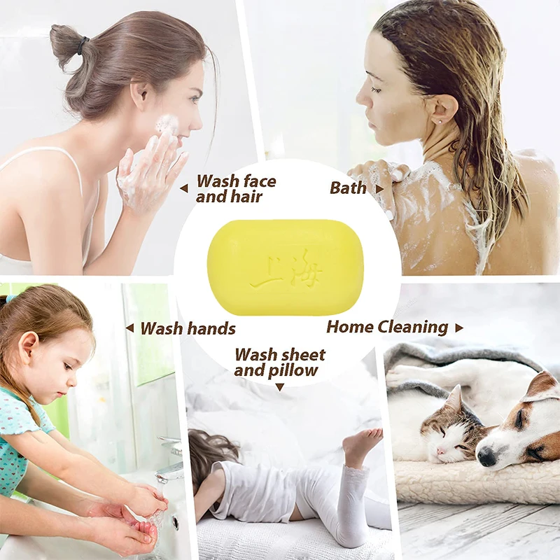 5Pcs/3Pcs Shanghai Sulfur Soap Bath Soap Deep Cleaning Hands and Face Keep Cleaning Behind The Skin Face Deep Clean Unisex
