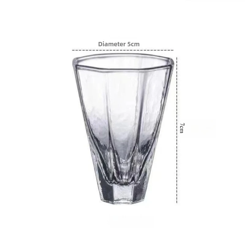 Japanese Style Glass Tea Cup ,Handmade Sake Cup,Bar Whiskey Tasting Glass,Transparent Liquor Drinking Glass,Elegant Cup