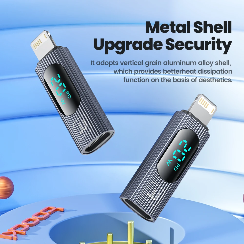 Toocki USB 2.0 디스플레이 OTG 어댑터, PD 20W 고속 충전 조명, 수-C 타입 암 커넥터, 아이폰 15, 14, 13 컨버터용