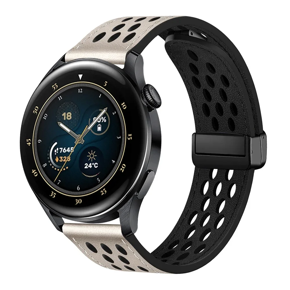 Premium Leather Magnetic Watch Strap - 20mm/22mm Band, Elegant and Versatile Bracelet Accessory