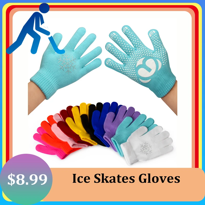 Wrist Gloves Figure Skating Ice Training Exquisite Safety Child Rhinestone Sport 