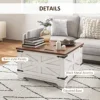 Homcom Coffee Table with Flip Top Hidden Storage, Square Center Table White 5