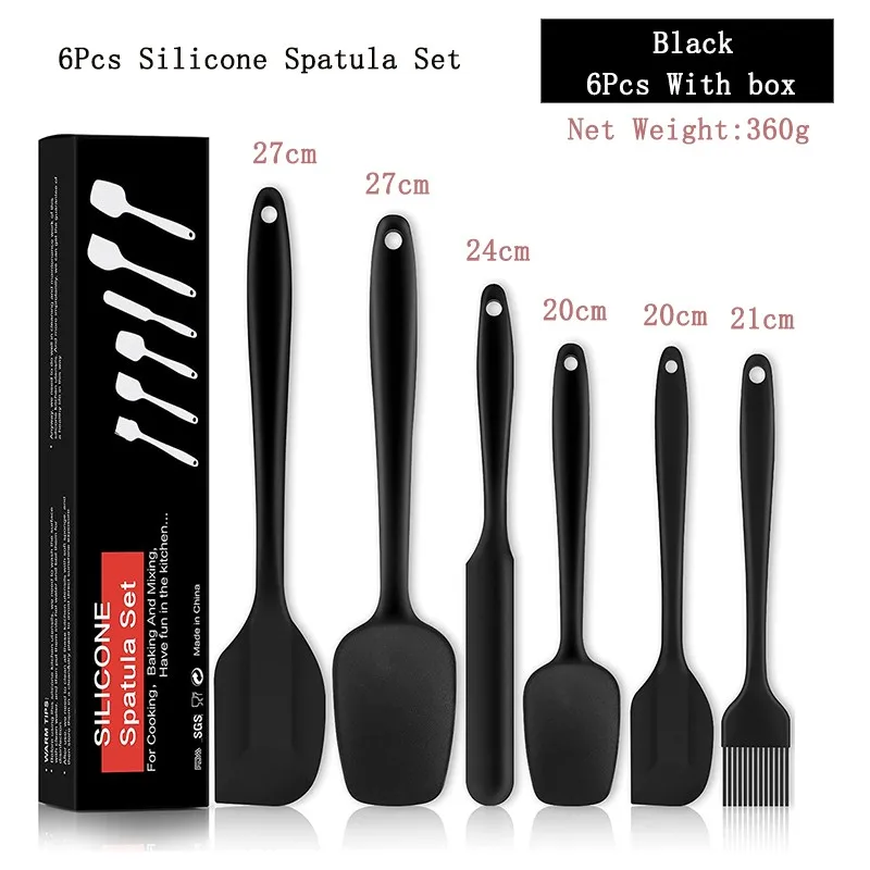 BPA-Free Silicone Cooking Utensils Set Spatulas, Scrapers, Spoons, and Brushes for Baking and Cooking Kitchen Tools