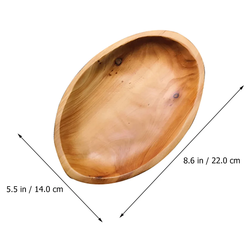 Solid Wood Fruit Tray Oval Wooden Plate Decorative Tray Food Serving Kitchen Dining Bar Serving Plates