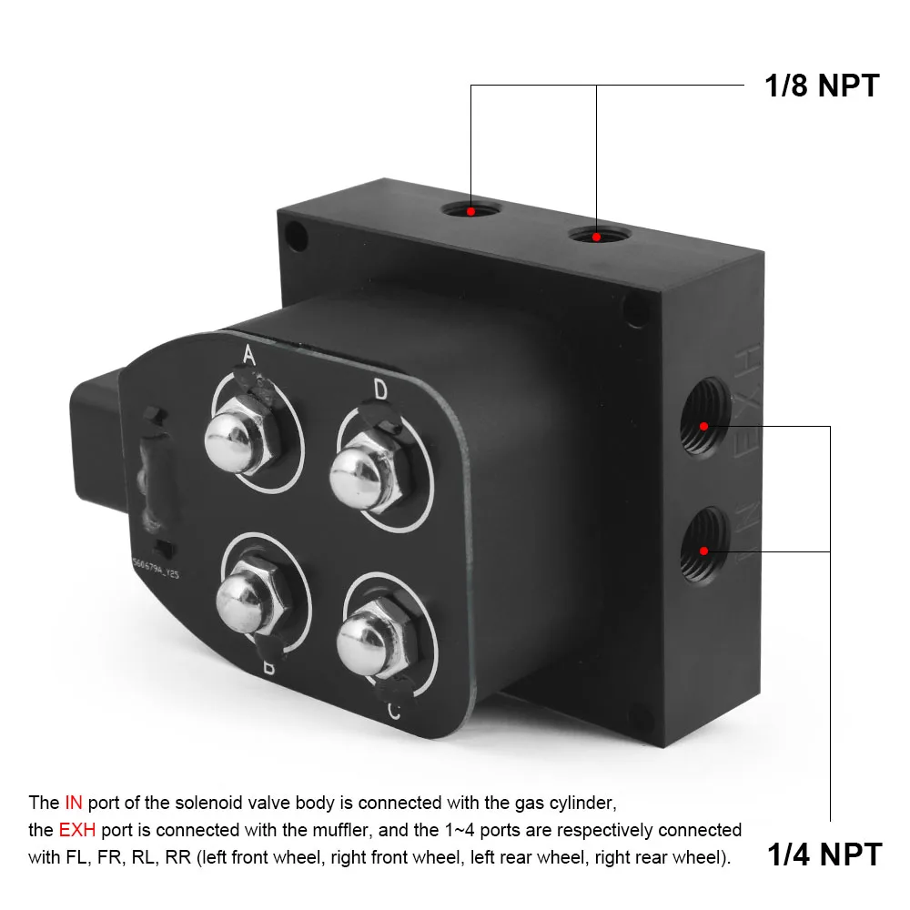 12V Solenoid Valve Air Ride Suspension Manifold Shock Absorber For Auto Fast Control