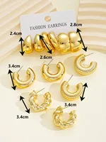 12pcs/Set Classic Fashion Twist C Shape Tear Drop Design