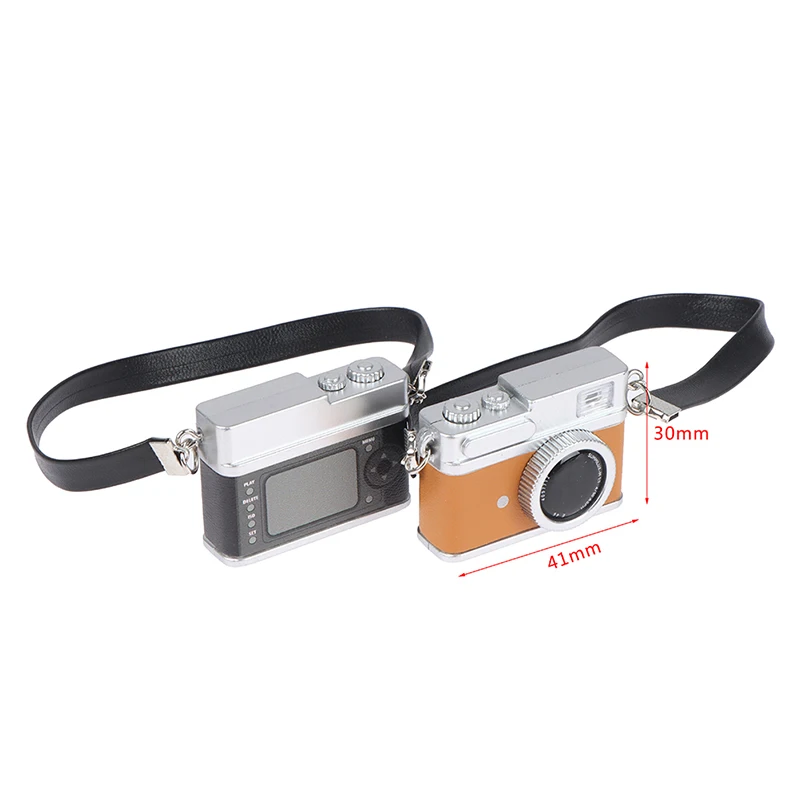 미니 카메라 모델 인형 집 미니어처 레트로 카메라 모델 장식 장난감, 빛날 수 있음, 1PC