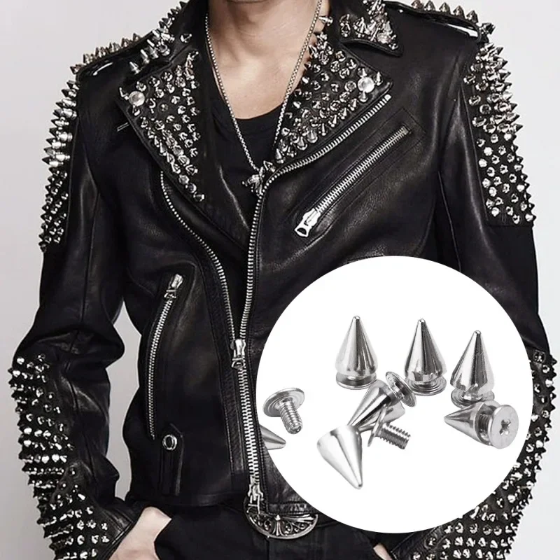 Description Picture 4 of itemRound Cone Spikes Metal Tree Spike Screwback Studs DIY Handcraft Punk Garment Rivets Decoration for Clothes Shoes Accessories