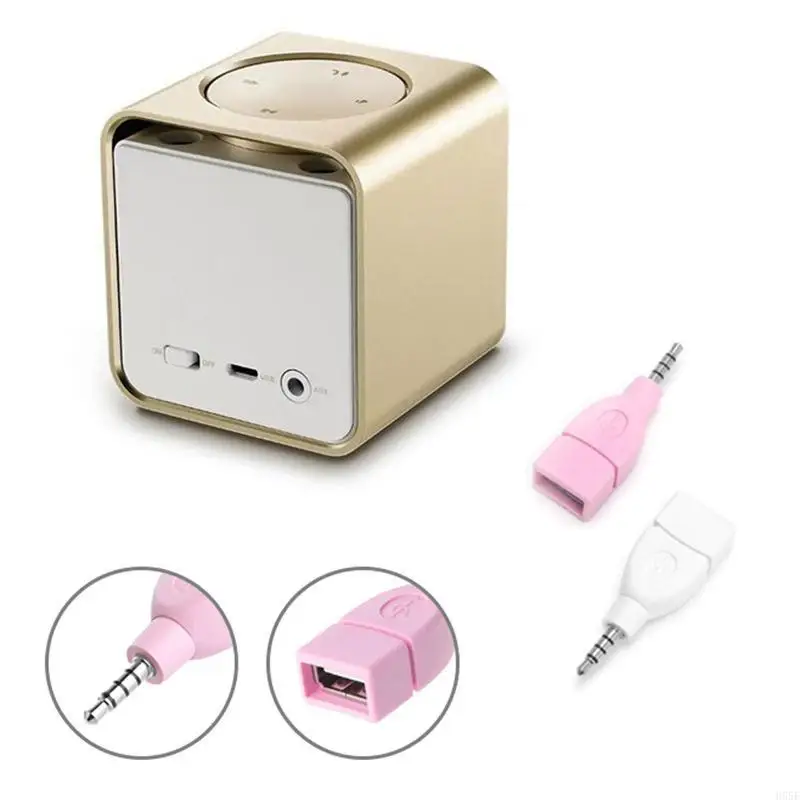 H55F 범용 자동차 컨버터 어댑터 USB 2.0 여성 3.5mm 남성 보조 오디오 오디오 내구성 자동차 플러그 잭 용 어댑터