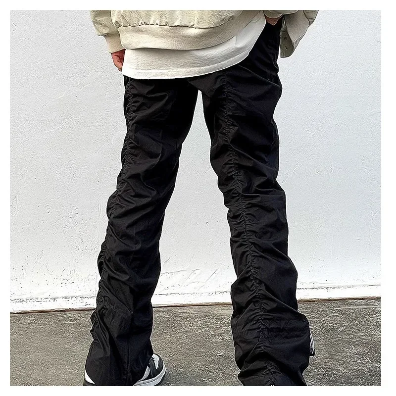 Sets With Pants Man Harajuku Punk Men's Streetwear Black Hip Hop Fashion Clothing Casual Tactical Trousers Y2k Goth Flared