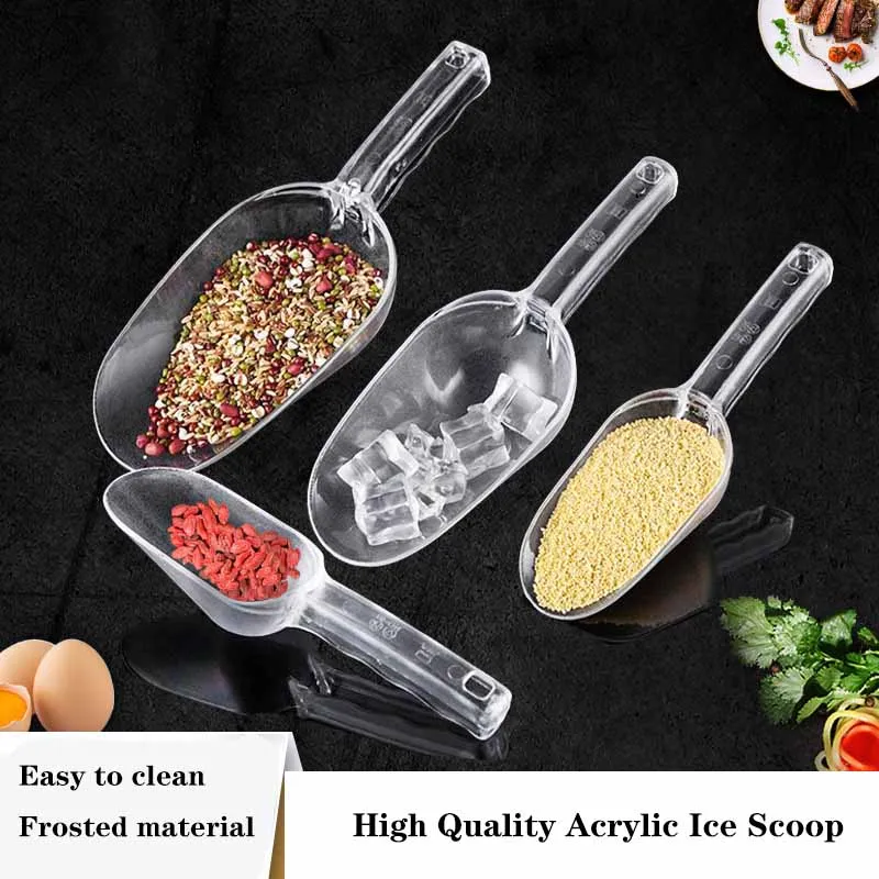 Thickened Acrylic Ice Scoops Transparant Ice Shovel Party Bar et Kitchen Gadget For Candy Dessert Grain Dry Goods Shovel