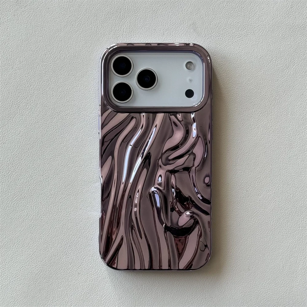 Electroplate Water Ripple Protective Phone Case - TPU Soft Cover