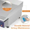 Commercial Griddle, 22" Electric Griddle 2000W, Cast Iron Griddle, Stainless Steel Frame, 122℉-572℉ Adjustable Temperature Contr 6