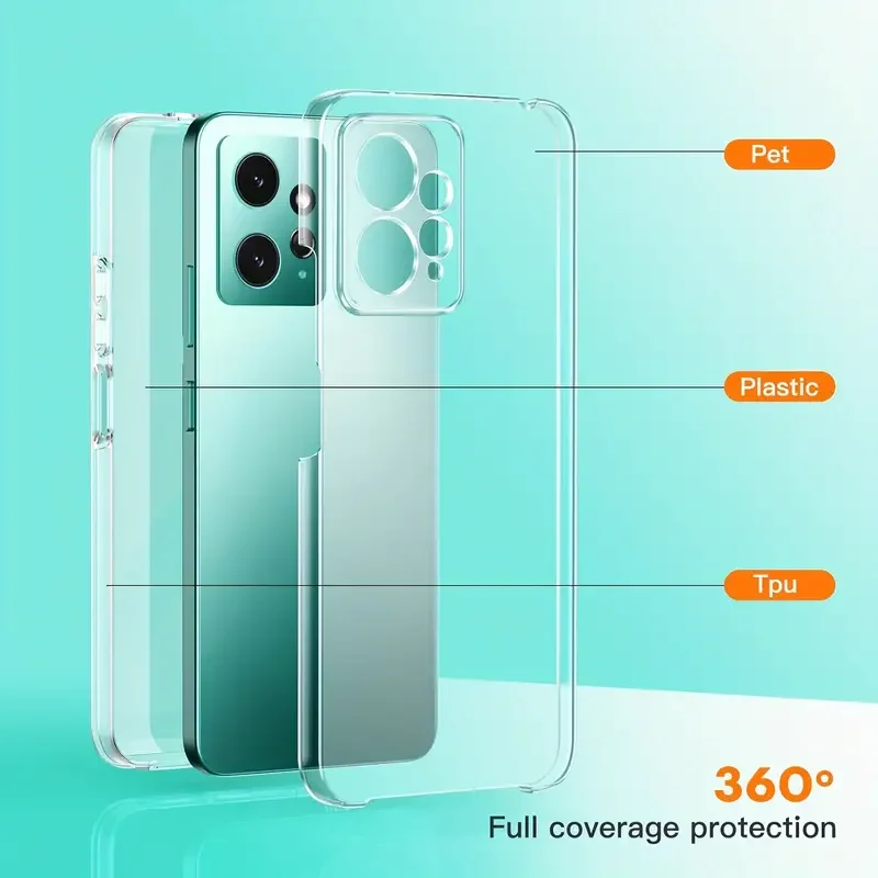 360 Full Body Transparent Hybrid Plastic Hard Cover Case