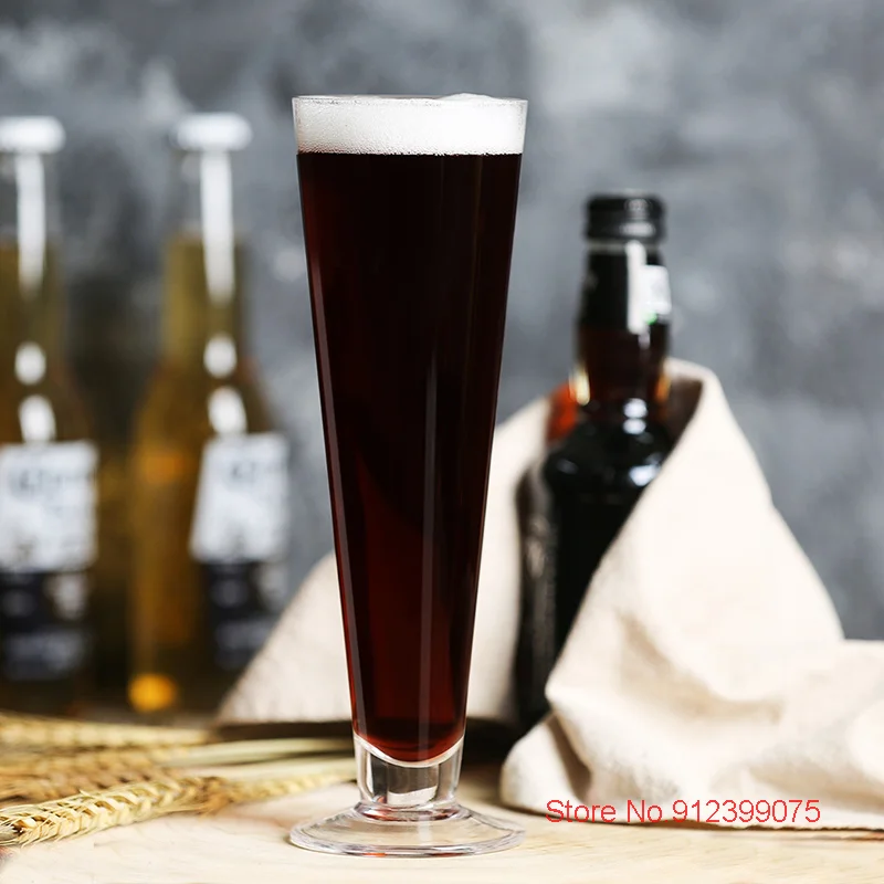 380ml Large Capacity Beer Mug Graduated Cylinder Pilsner Glass Tall Big Champagne Flute Restaurant Craft Brew Stout Cocktail Cup