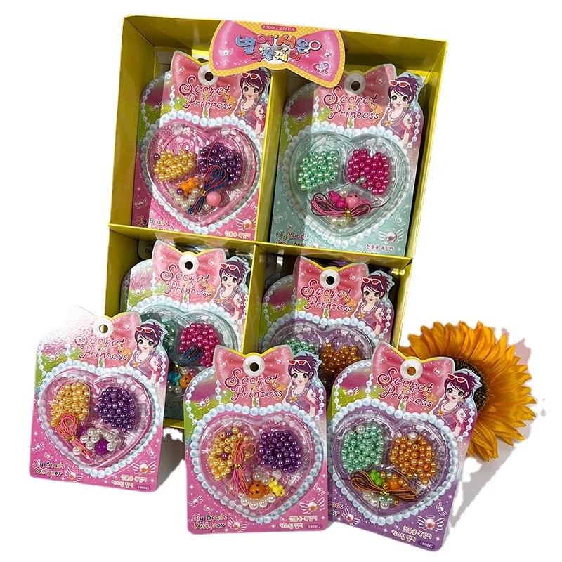 16 Set Kids Beads Set For Jewelry Making DIY Beaded Bracelet Necklace Accessories Kit Cute Hreat Beads For Making Jewelry