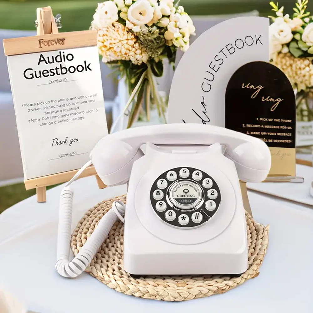 Audio Guestbook Phone Retro-Inspired Wedding Telephone Leave Cherished Audio Messages Perfect for Special Events DIY Guest Book