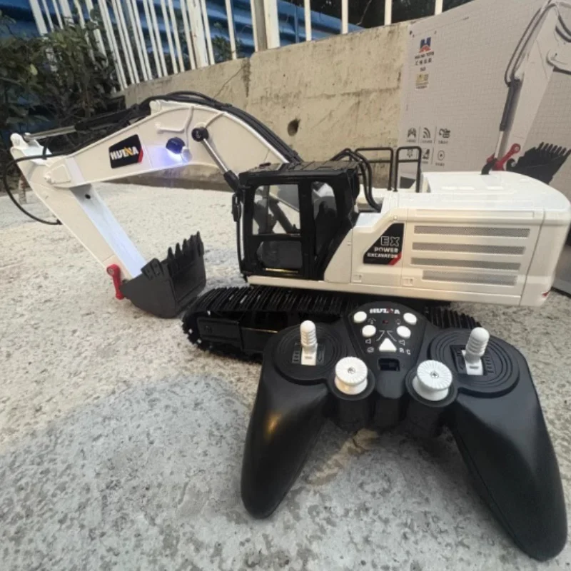Huina 1/14 21channels Emote Control Excavator Engineering Car Demolition Machine Grab Machine Grab Machine Alloy Bucket Dump Ca 5