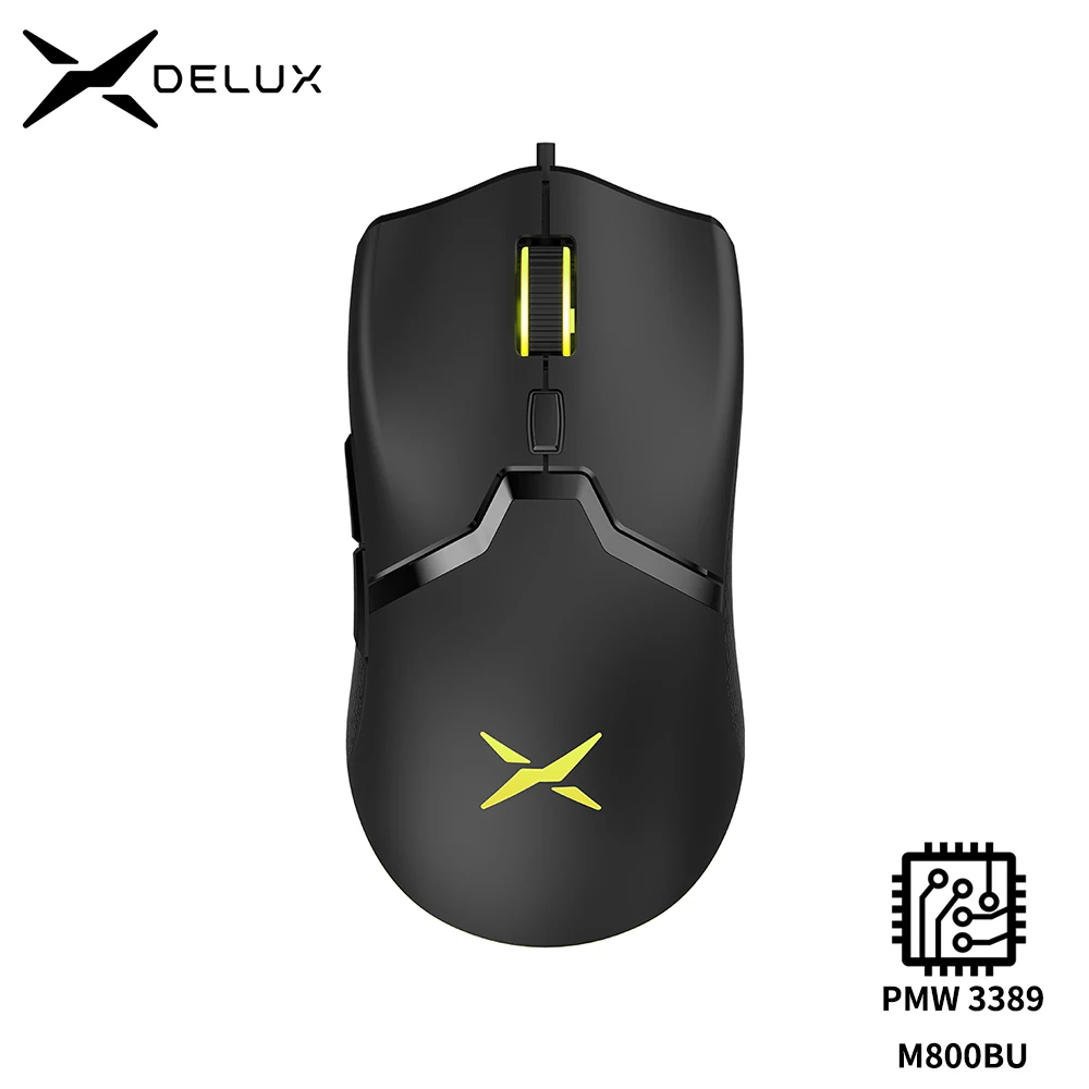 Delux-M800-PMW3389-RGB-Wired-Gaming-Mouse-58g-Lightweight-Ergonomic ...