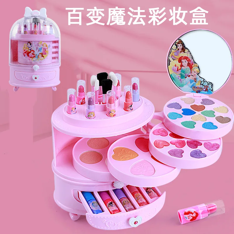 Disney girls mermaid princess elsa Cosmetics Make up set polish Beauty makeup box With original box kids Christmas gift 5