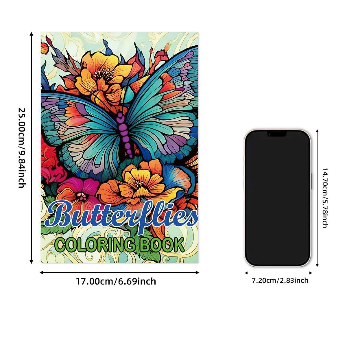 1PC Butterflies Coloring Book Drawings for Kids Teens Adults Creative Inspirational Stress Relief Relaxation 20 Pages