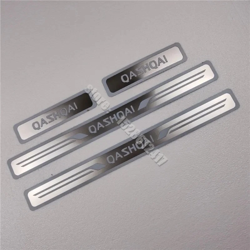 for Nissan QASHQAI J10 J11 2007-2021 Door Sill Scuff Plate Guard Stainless Steel Kick Pedal Sticker Car Styling Accessories