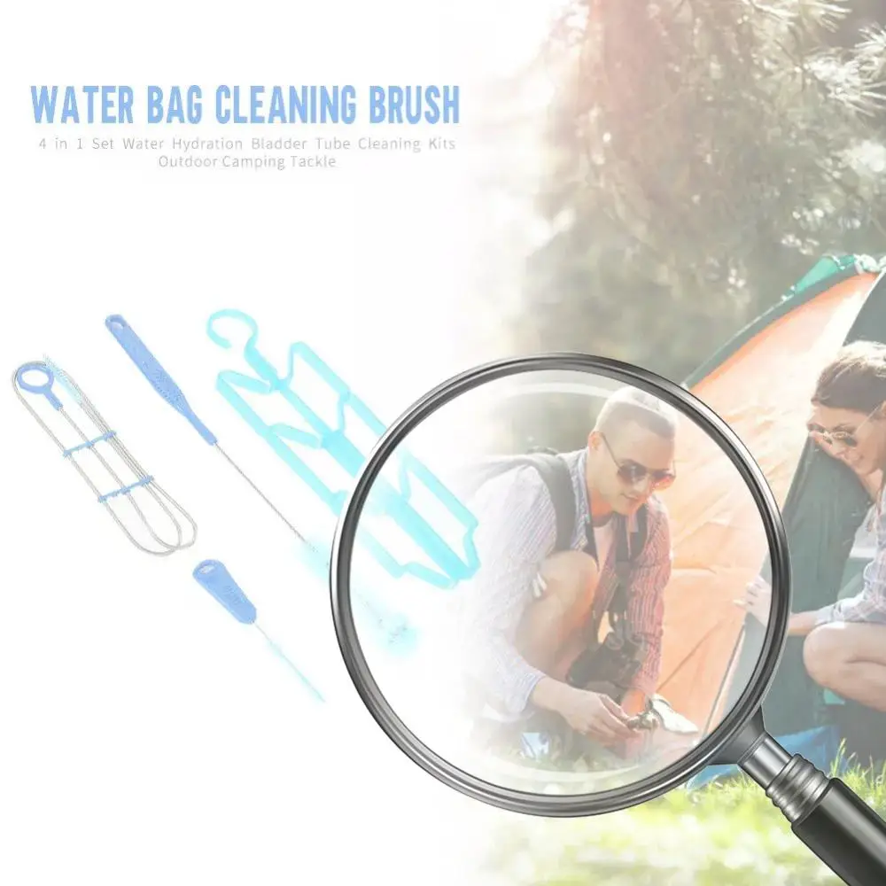 4Pcs Hydration Water Bladder Cleaning Kit Multifunction Water Bladder Tube Brush Water Bag Cleaning Brush Kit for Water Bladders