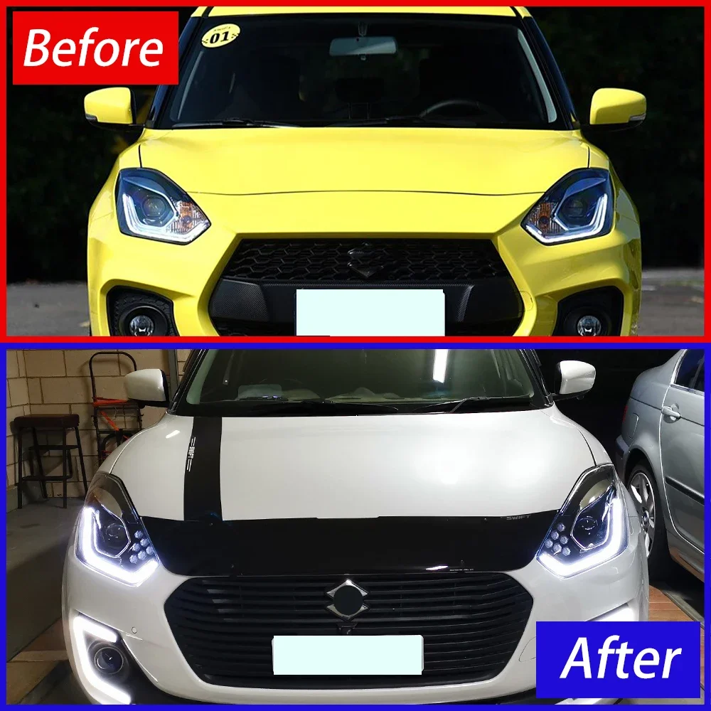 Car Front Lamps For Suzuki Swift 2017-2023 LED Auto Headlights Assembly Upgrade High Quality Bifocal Projector Lens Accessories 2 Car Front Lamps For Suzuki Swift 2017-2023 LED Auto Headlights Assembly Upgrade High Quality Bifocal Projector Lens Accessories 2