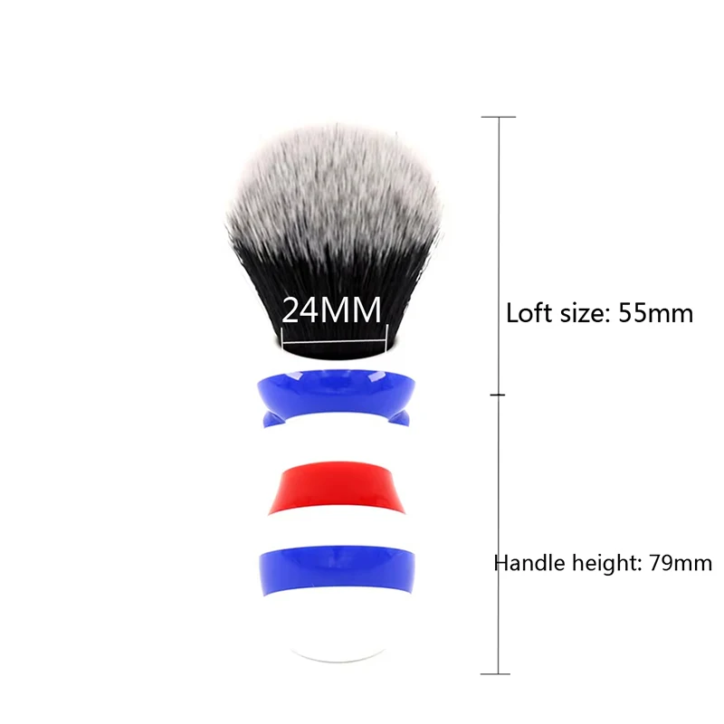 Yaqi High Quality 24MM New Barber Pole Style Brown Synthetic Knot Mens Wet Shaving Brush Retro Fashion Facial Shaving Care Tool