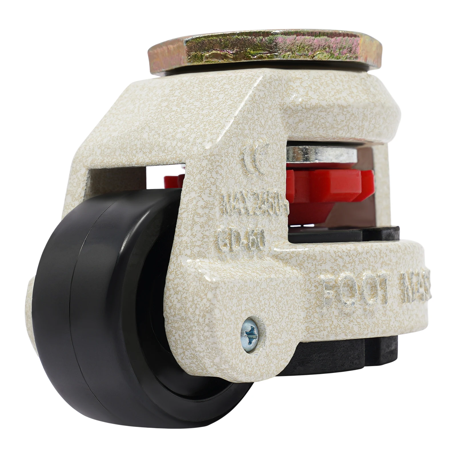 4er-Pack Nivellierrollen 551 lbs/Per Nivellierrollen Gd-60s Vorbaumontiertes Nylonrad 360 Grad leise Lenkrollen – Detail 10
