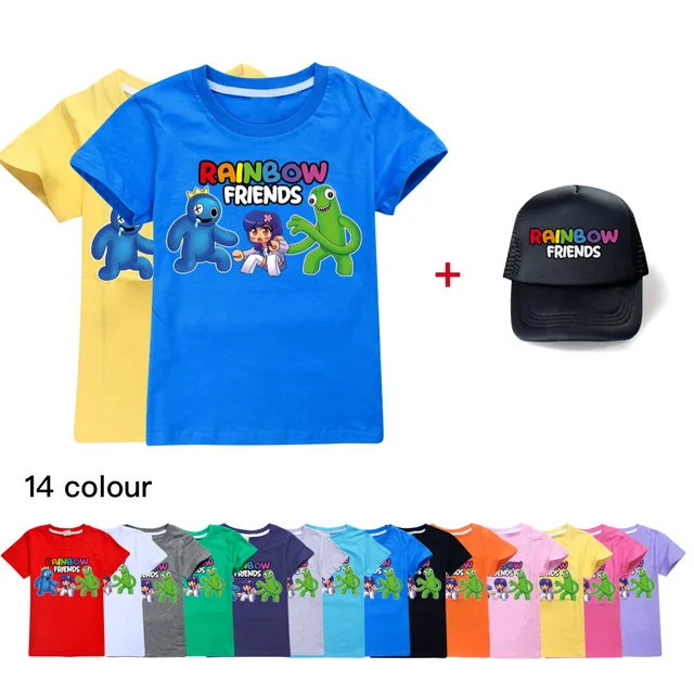 T-shirt bidimensional de manga curta para meninos e meninas, roupas  infantis, algodão fino, ROBLOX, moda periférica, novo - AliExpress