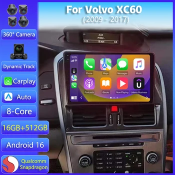 Android 16 Carplay Auto para Volvo XC60 2009 - 2017, Radio para Auto, GPS, Navegación, Estéreo, Pantalla 2K, Multimedia, Reproductor de Video DSP, Audio 1