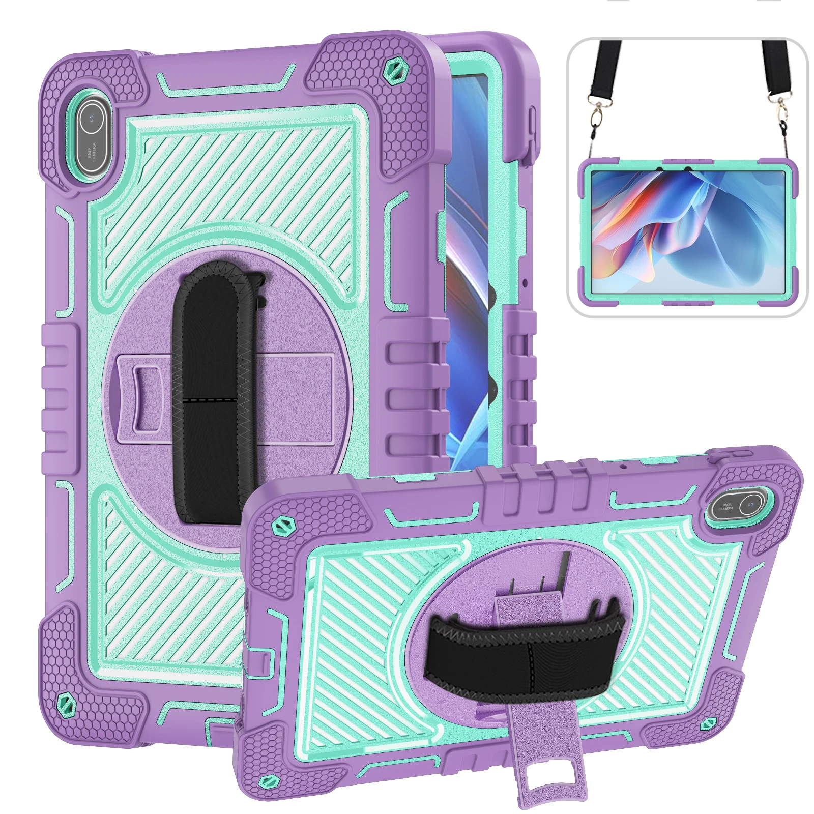 Durable Non-Toxic Silicone & PC Tablet Case with Shoulder Strap
