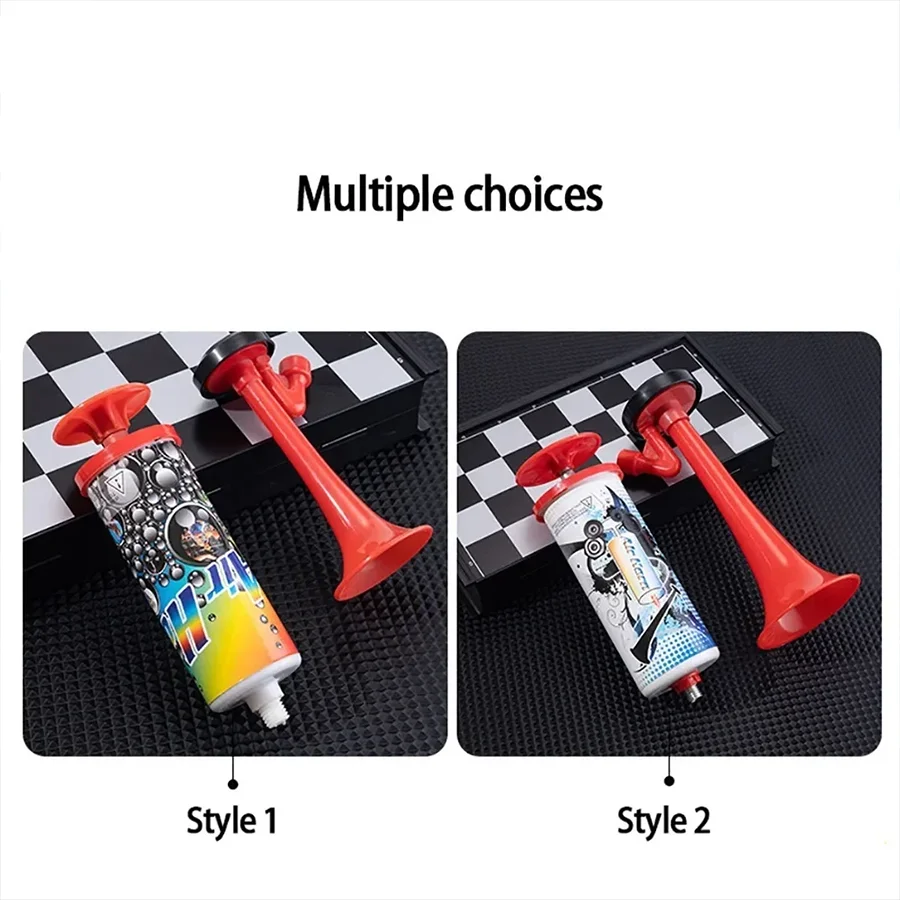 Sports Competition Cheering Horn with Air Pump Red Handle Loud Sound Supporter Durable Sports Horn Football Match Kids Toy