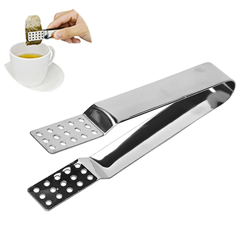 Tea strainer stainless steel teabag squeezer tea bag tongs ice cube mini tongs