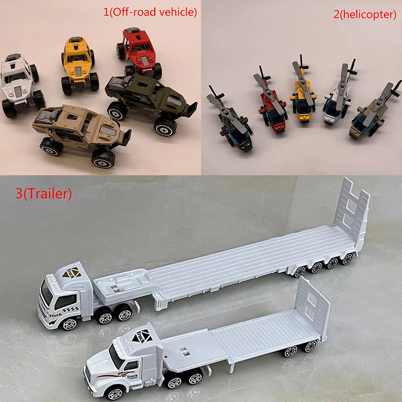 

1PCS Children’s Helicopter Toy Alloy Truck Trailer Off-road Vehicle Model Military Ornaments Boy Toy Simulation Christmas Gift