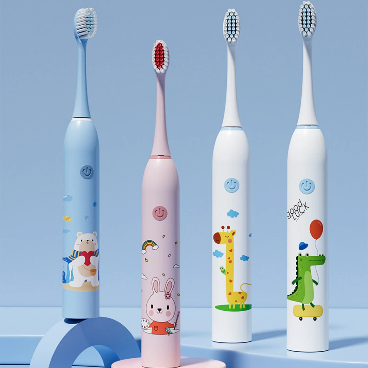 어린이 전동 칫솔 USB 충전 충전식 방수 전자 칫솔 부드러운 부드러운 칫솔모 칫솔